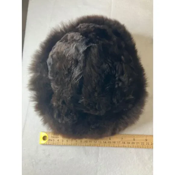 Baby Alpaca Fur Hat Brown Russian Style Winter Luxury Made in Peru